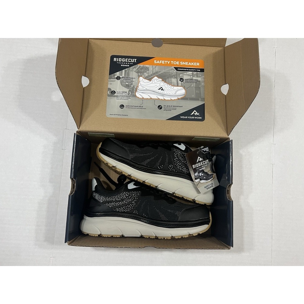 RIDGECUT Toughwear Women's Safety Toe Sneaker  Composite Toe Work Shoe‎ Size 7.5